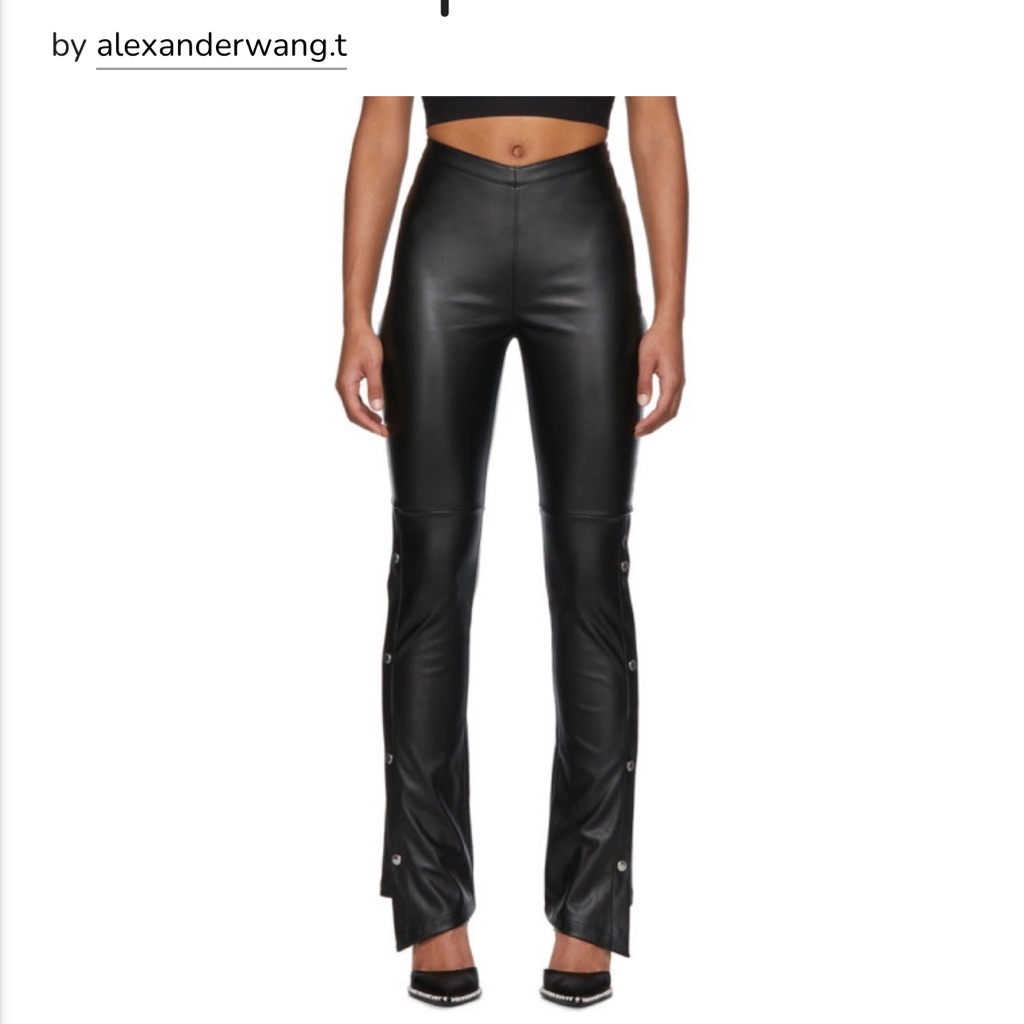 Alexander Wang Black Faux-Leather Snap Pants Us 6